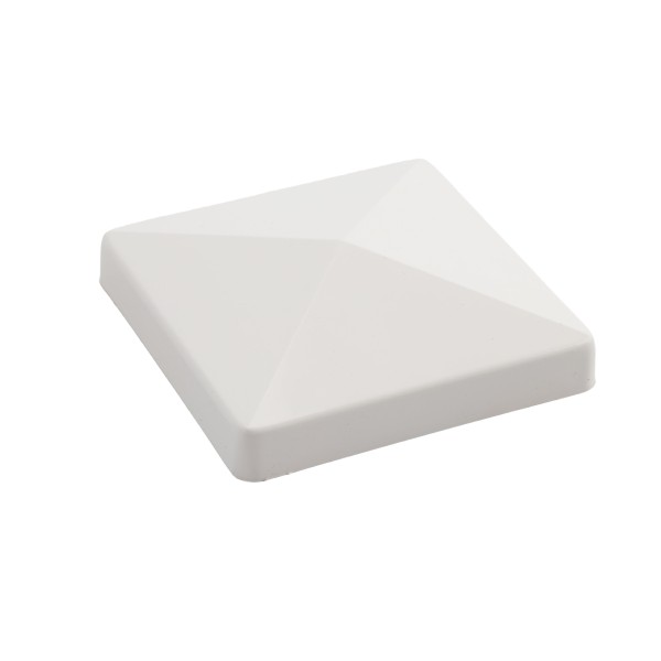 LMT 1000W 3 1/2" x 3 1/2" Pyramid Flat Vinyl Post Cap (External) - White