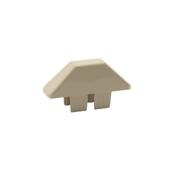 LMT 7/8" x 3" (0.718" x 2.788" ID) Dog Ear Vinyl Picket Cap for Vinyl Fence Posts (Almond) - 1012ANA