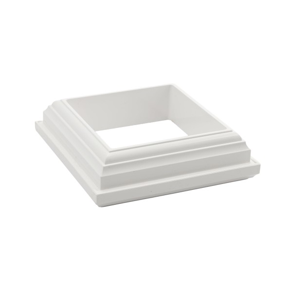 LMT 1100-WHITE 4" x 4" to 5" x 5" Convert Transition Bracket - For Vinyl Post White (PostAccents)