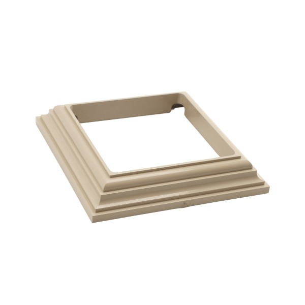LMT 4" Sq. One-Piece Low Profile Vinyl Post Skirt for Vinyl Fence Posts (Khaki) - 1104-KHAKI
