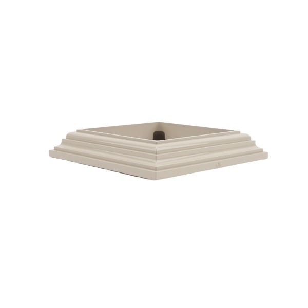 LMT 4" Sq. One-Piece Low Profile Vinyl Post Skirt for Vinyl Fence Posts (Khaki) - 1104-KHAKI