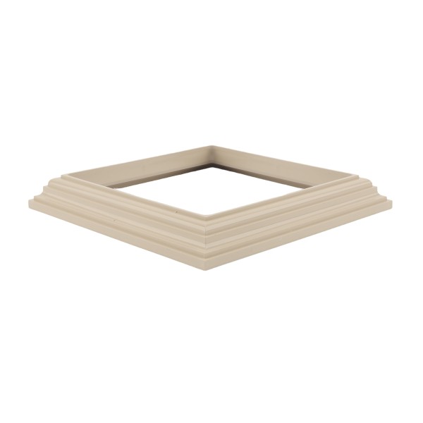 LMT 6" Sq. One-Piece Low Profile Post Skirt for Vinyl Fence Posts (Almond) - 1227-ALMOND