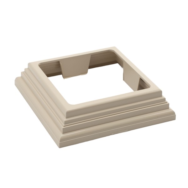 LMT 4" Sq. One-Piece Nantucket Vinyl Post Skirt for Vinyl Fence Posts (Almond) - 1232-ALMOND (PostSkirt)