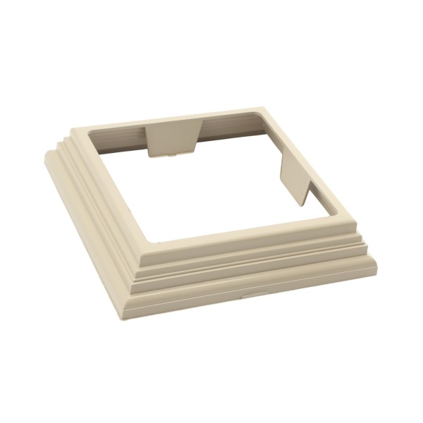 LMT 5" Sq. One-Piece Nantucket Vinyl Post Skirt for Vinyl Fence Posts (Khaki) - 1235-KHAKI