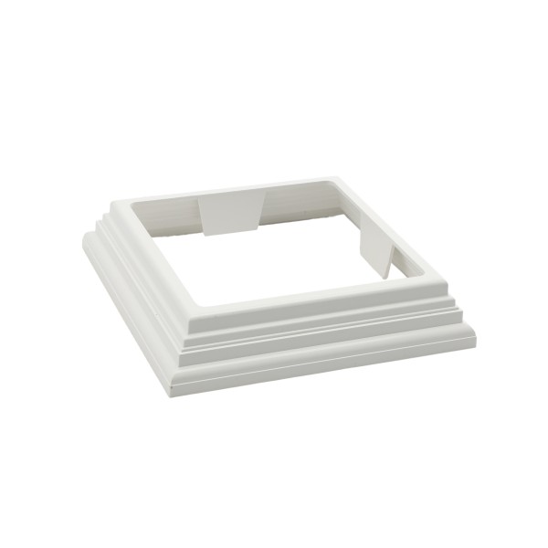 LMT 5" Sq. One-Piece Nantucket Vinyl Post Skirt for Vinyl Fence Posts (White) - 1235-WHITE