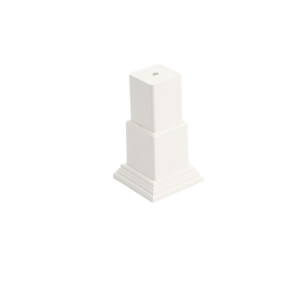 LMT 1254-WHITE 2 Piece Vinyl Railing Foot Block Kit Adjustable Gap For Vinyl Railing - White