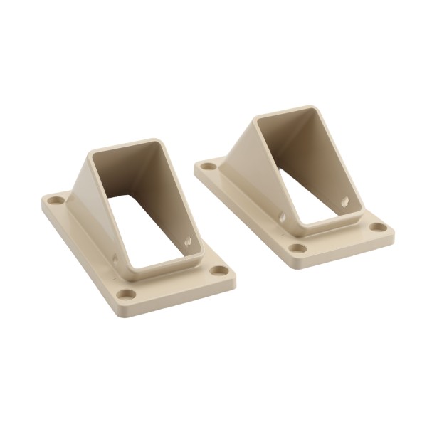 LMT 1276-ALMOND 2" x 3 1/2" Stair Rail Handrail Vinyl Bracket Kit For Vinyl Railing - Almond 