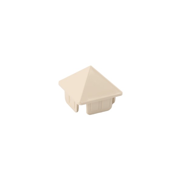 LMT 1 1/2" x 1 1/2" (1.390" x 1.390" ID) Sharp Vinyl Picket Cap for Vinyl Fence Posts (Beige) - 1341-BEIGE