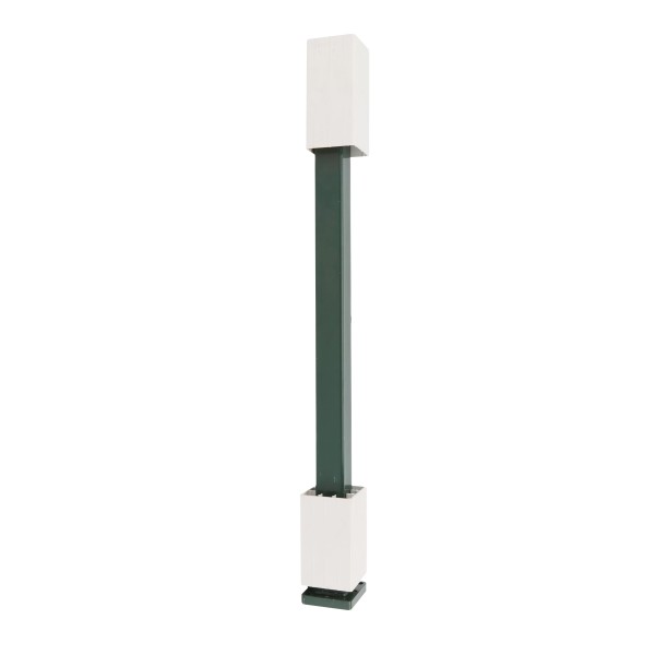 LMT Blu-Mount Adjustable Angle Wizard 4" Sq. x 36" Surface Mount IBC-Compliant Structural Post Mount For Vinyl Railing Posts With PVC Top Leveling Guide - 1366F