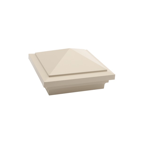 LMT-1472NA 4" x 4" Sq. Haven Vinyl Post Cap - Almond