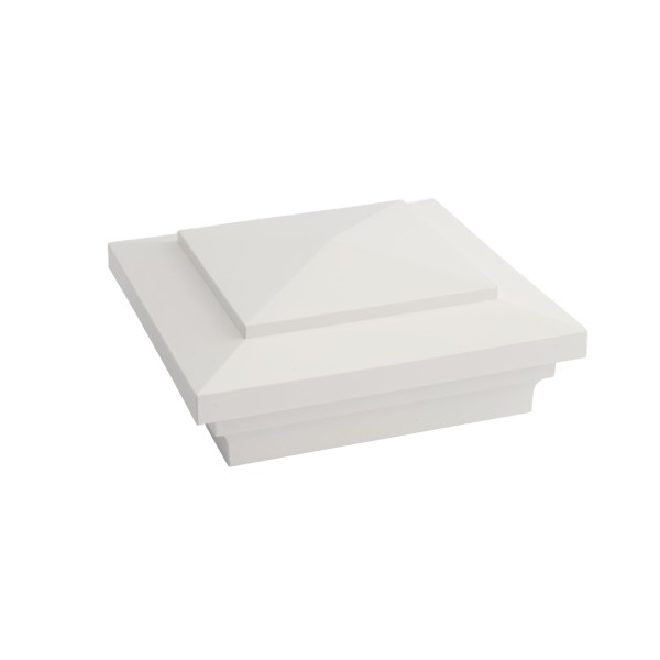 4" X 4" Cape May Style Vinyl Post Cap for Vinyl Fence and Railing (White)