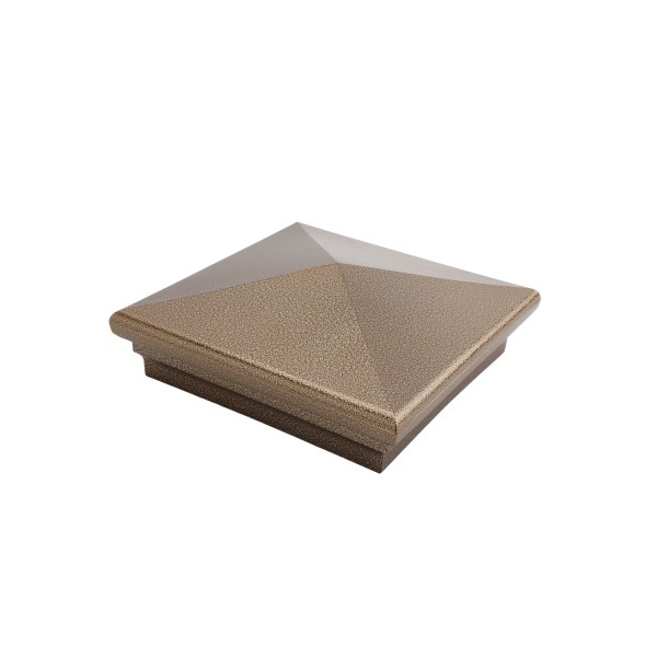 5.625" (5 5/8" x 5 5/8") Neptune Style Vinyl Post Cap for 6" x 6" Wood Post - Antique Gold