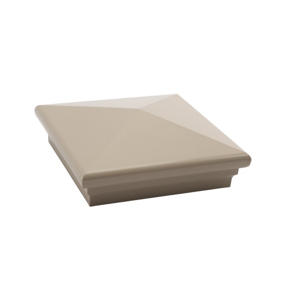 6X6 Neptune Style Vinyl Post Cap for Vinyl Fence and Railing (Khaki) (PostCaps)
