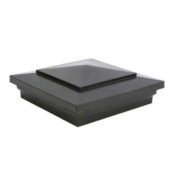 6" x 6" Cape May Style Vinyl Post Cap - Hammertone Black