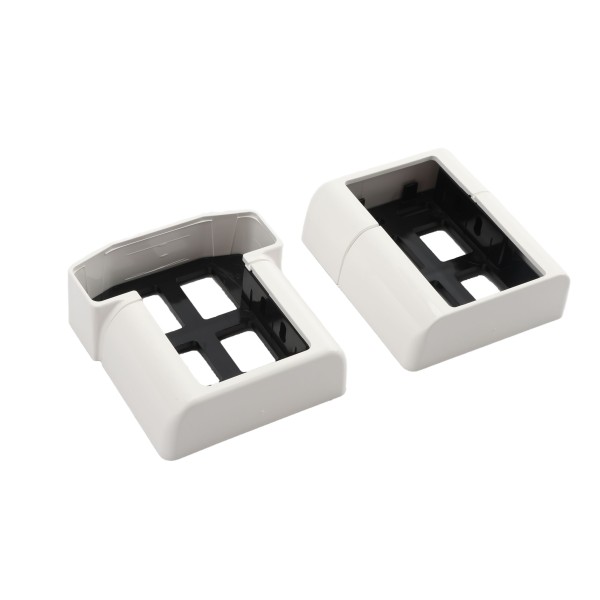 LMT 1522-WHITE T-Rail Covered Bracket Kit For Vinyl Railing (3 Piece) - White