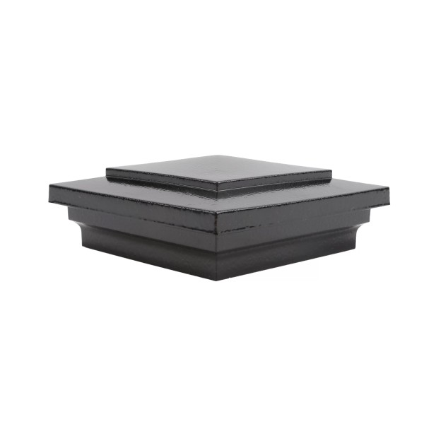 4.5" (4 1/2" x 4 1/2") Cape May Style Vinyl Post Cap - Hammertone Black