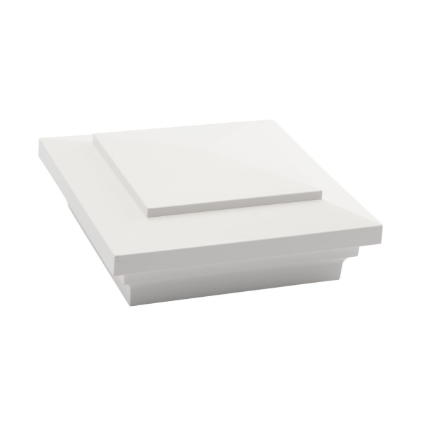 4.5" sq Cape May Style Vinyl Post Cap for Vinyl Fence and Railing (White)