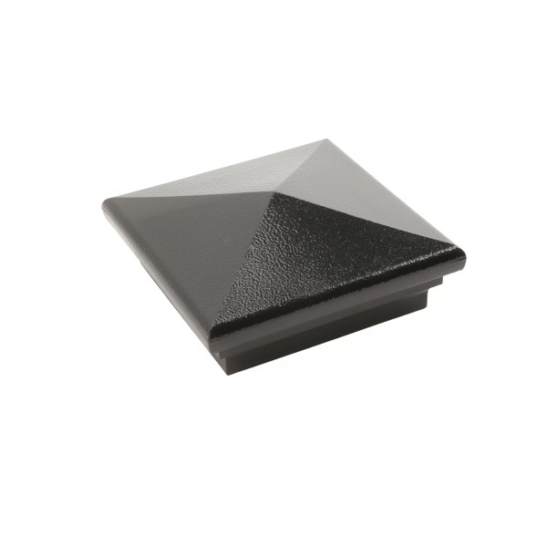 4.5" (4 1/2" x 4 1/2") Neptune Style Vinyl Post Cap - Hammertone Black