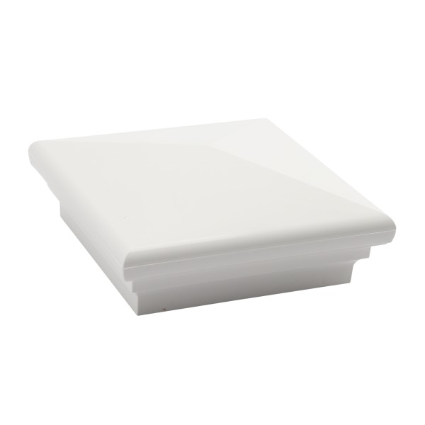 4 1/2" x 4 1/2" Sq. Neptune Vinyl Post Cap - White - LMT-1567W