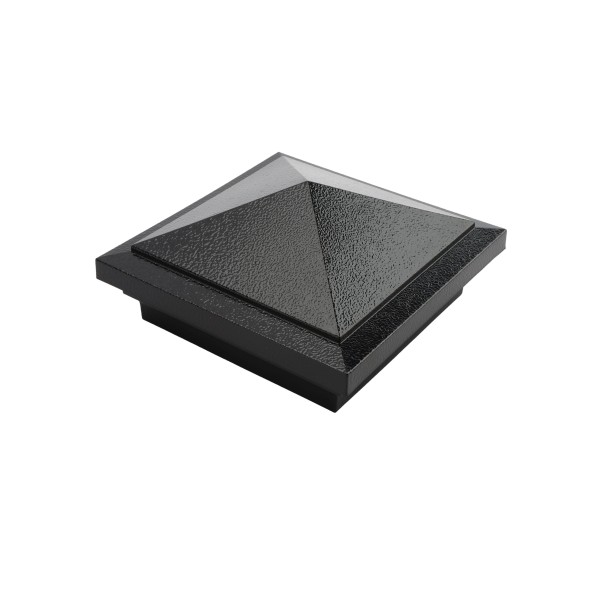 4.5" (4 1/2" x 4 1/2") Haven Style Vinyl Post Cap - Hammertone Black