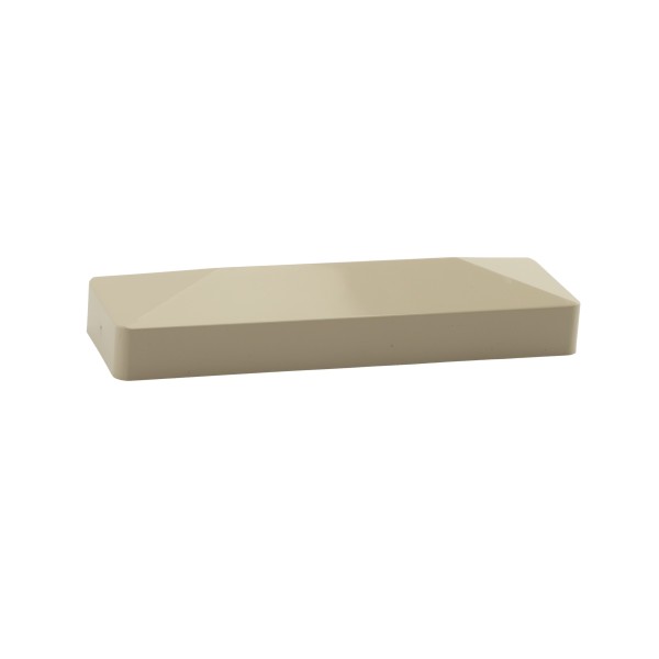 LMT 1 1/2" x 5 1/2" (1.690" x 5.690 x 1.500" OD) External Vinyl End Cap for Vinyl Fence Posts (Almond) - 1692NA