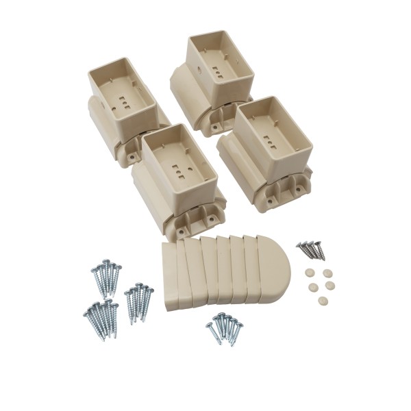 2" x 3.5" Angle Wizard Horizontal Porch Vinyl Railing Bracket Kit - (4pk) - LMT 1718NA - Almond