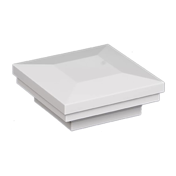 3.5" (3 1/2" x 3 1/2") Ornamental Post Cap - Textured White