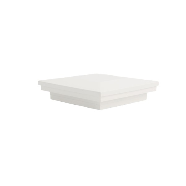 3 1/2" x 3 1/2" Sq. Ornamental Vinyl Post Cap - 1743W - White