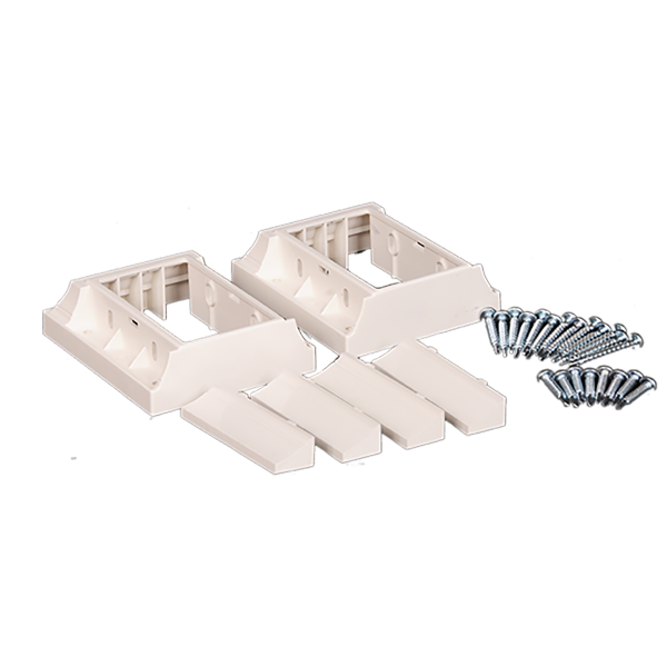 2" x 3.5" Deck Board Rail Bracket w/Covers -Kit (White) 