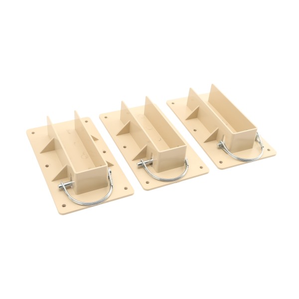 1 1/2" x 5 1/2" Innovative Vinyl Fence Gate Bracket With Locking Pin (3 Each) - LMT 1789-3ALMOND (White Shown As Example)