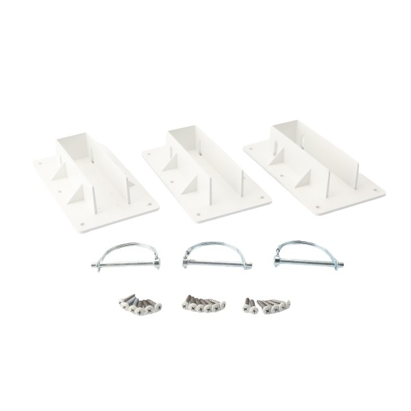 1 1/2" x 5 1/2" Vinyl Fence Removable Gate Bracket Kit With Locking Pin (3 Each) - LMT 1789-3WHITE