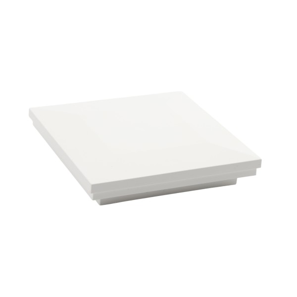 4 1/2" x 4 1/2" Sq. Ornamental Vinyl Post Cap - 1791W - White (PostCaps)