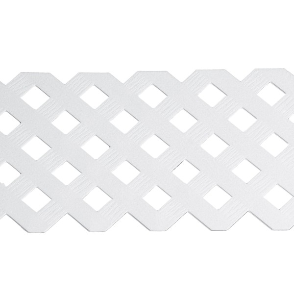 LMT 1881KK-12x96-32 12" x 96" 3D Privacy Diamond Lattice Panel With Border (Wood Grain with 1.15" Sq. Opening) - White Shown As Example