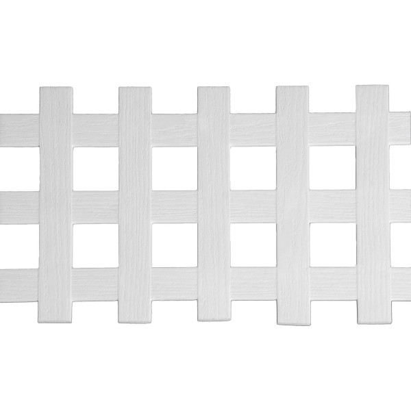 LMT 1882W-12x96-32 12" x 96" Standard Square Lattice With Border (Wood Grain with 1.70" Sq. Opening) - White
