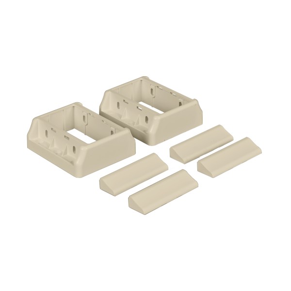 LMT 1933-ALMOND Rail 2" x 3.5" Straight Bracket Kit for Vinyl Railing (Almond)