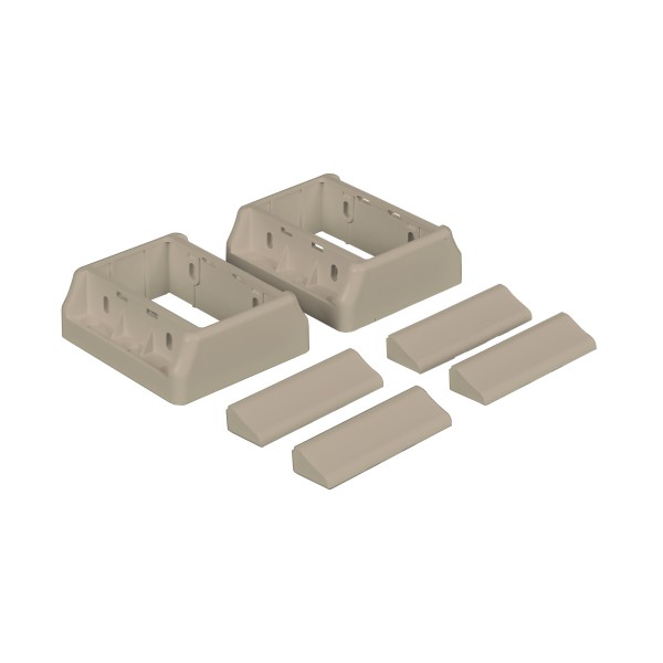 LMT 1933-KHAKI Rail 2" x 3.5" Straight Bracket Kit for Vinyl Railing (Khaki)