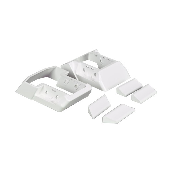 LMT 1934-WHITE 5 2/5" x 3 3/4" (5.373" x 3.714" OD) T-Rail Stair Bracket Kit For Vinyl Railing (Upper and Lower) (White)