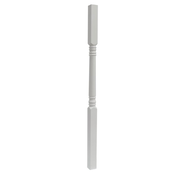 LMT 5" Sq. x 108" Structural Vinyl Porch Post Support Kit For Vinyl Railing - White (NewelPorchPosts)