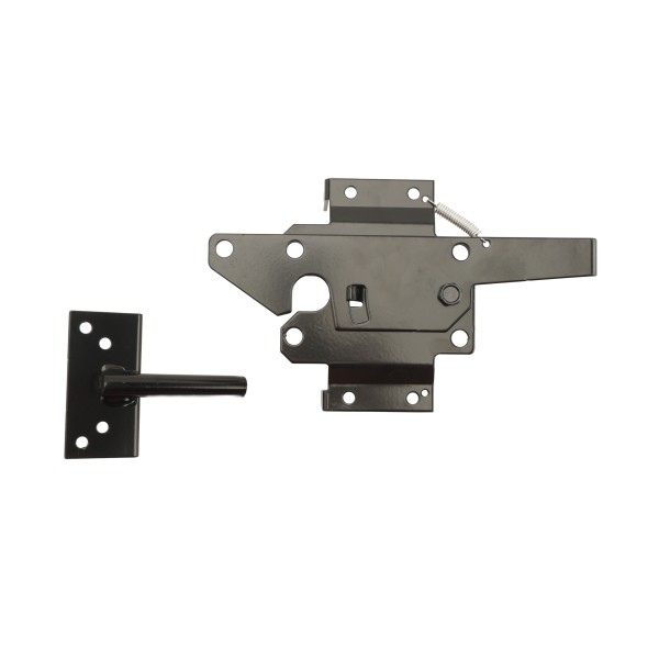 LMT 3-1/2" x 1-3/4" Reversible, Lockable, Dual-Sided Entry Stainless Steel Commercial Latches For Vinyl Fence Gates (Pair) Black - 4001-BLACK (GeneralUse)