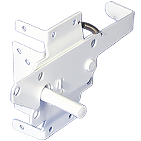 LMT 3-1/2" x 1-3/4" Reversible, Lockable, Dual-Sided Entry Carbon Steel Commercial Latches For Vinyl Fence Gates (Pair) White 