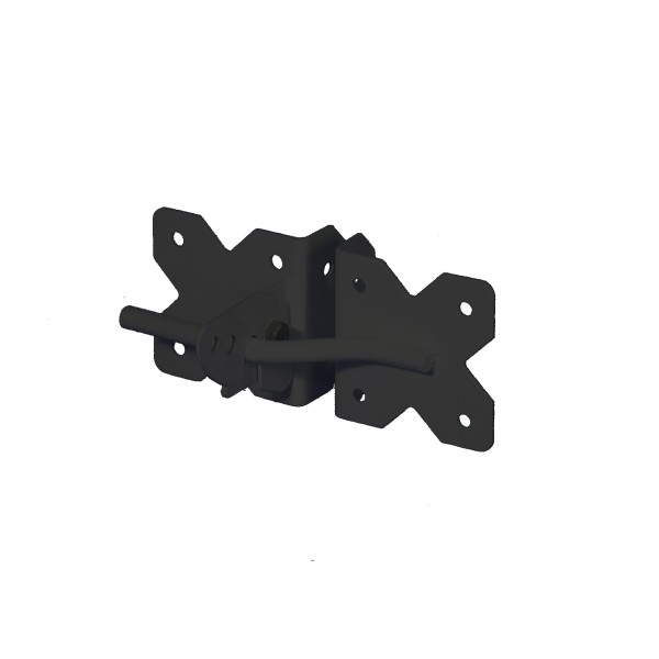 LMT 3" x 1 1/4" Self-Closing, Reversible Stainless Steel Latch For Vinyl Fence Gates (Pair) Black