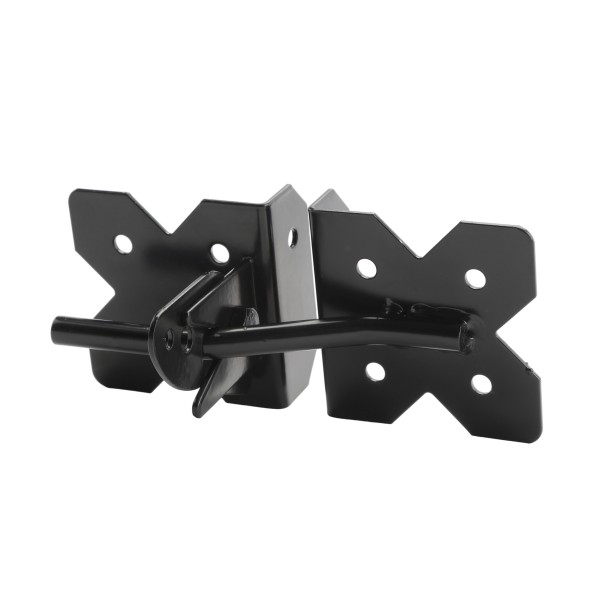 LMT 3" x 1 1/4" Self-Closing, Reversible Stainless Steel Latch For Vinyl Fence Gates (Pair) Black
