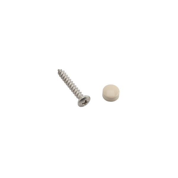 LMT 4034W-500-ALMOND #10 x 1 1/2" Phillips Screw and Snap Cap - Almond (GeneralUse)