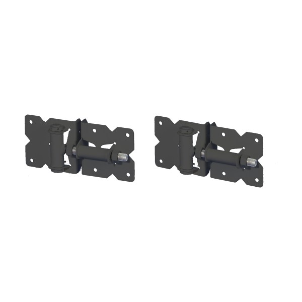 LMT 3 1/2" x 1 3/4" Self-Closing, Adjustable Tension Stainless Steel Hinge For Vinyl Fence Gates (Pair) Black