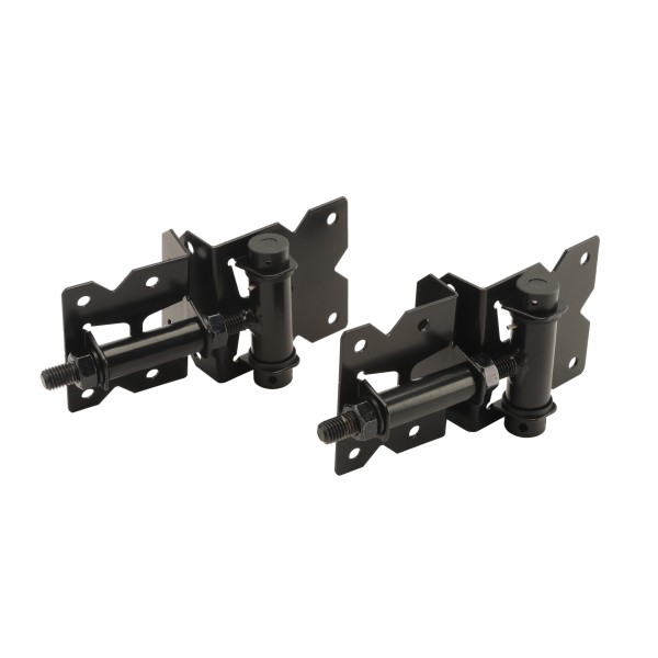 LMT 3 1/2" x 1 3/4" Self-Closing, Adjustable Tension Stainless Steel Hinge For Vinyl Fence Gates (Pair) Black