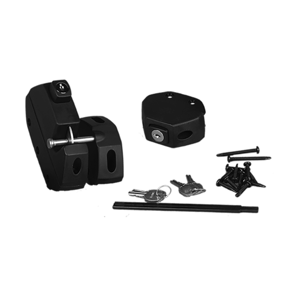 Nylon Locking Gate Latch w/ Exterior Entry (Black) 