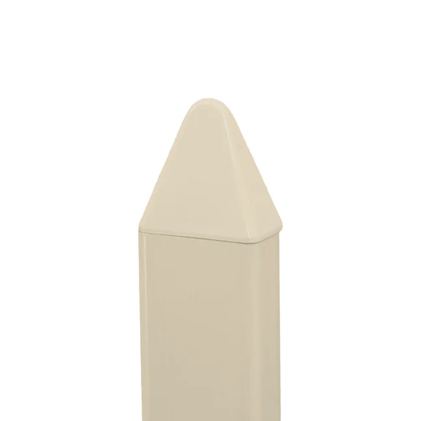 LMT 7/8" x 1 1/2" (0.745" x 1.362" ID) Sharp Vinyl Picket Cap for Vinyl Fence Posts (Almond) - 1159NA