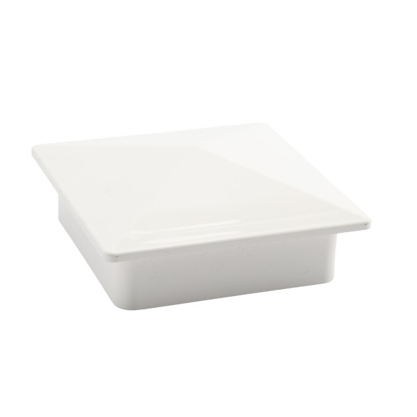 4" x 4" Sq Flat External Vinyl Post Cap (White) - Bufftech 70414