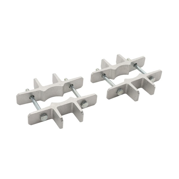 5" x 5" Heavy-Duty EZ Set Vinyl Fence Post Mounting Bracket and Post Stiffener Pair For 2" (1 7/8" OD) Round Posts | Pair