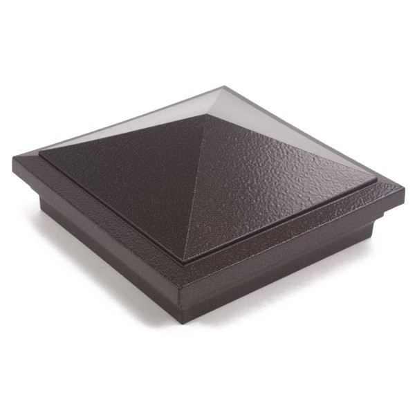 3.625" (3 5/8" x 3 5/8")  Haven Style Vinyl Post Cap for 4" x 4" Wood Post - Antique Brown